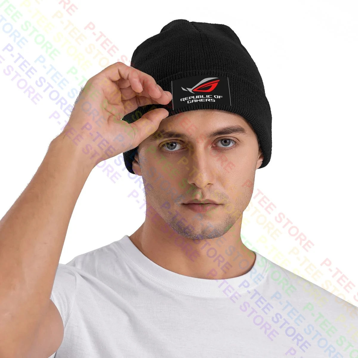 Asus Rog Republic Of Gamers The Choice Of Champions Knitted Beanie Hat Beanies Cap Style Hip Hop