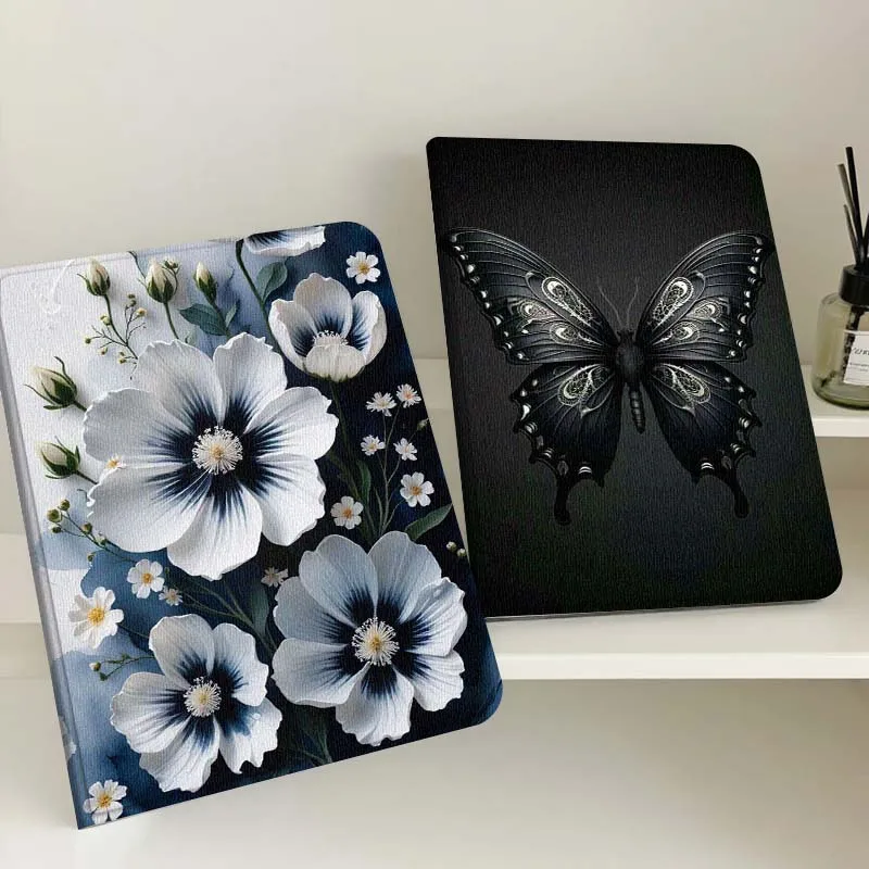 

White Blue Flower Bouquet Tablet Case For Samsung Tab Galaxy S6 S11 A A7 A8 A9 A11 10.1 10.4 10.5 Plus Lite Gift