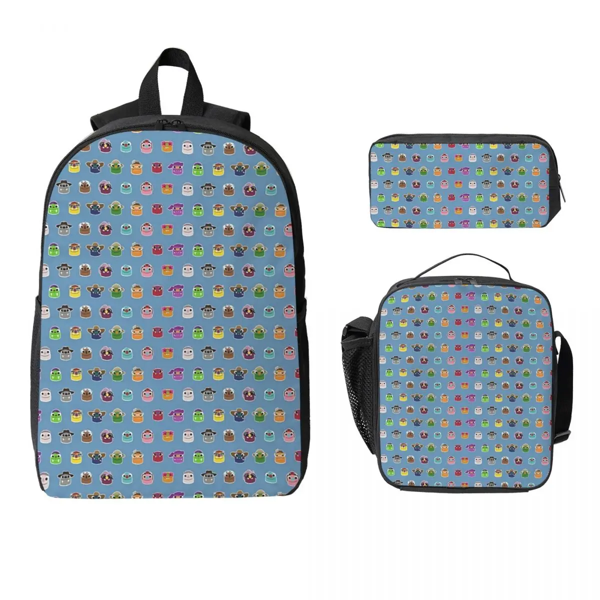

Bugsnax 6 Backpack Student Boys Girls BookBag School Bag Laptop Shoulder Bags 3ps Insulated Lunch Bag Pencil Case