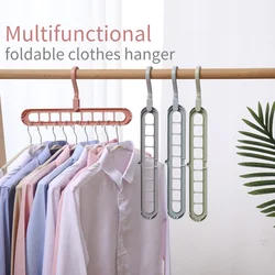 Multifunctional Folding Clothes Rack 9 Ports Space-Saving Magic Hanger Trouser Holder for Bedroom Wardrobe Drying Storage Organi