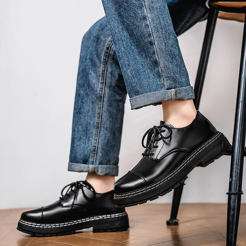 Business leather shoes four seasons soft sole comfort men\'s casual dress shoes groom wedding shoes fashion party leather shoes