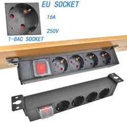 Desktop socket PDU power supply network cabinet rack power distribution device 1-10AC EU socket double break switch wireless
