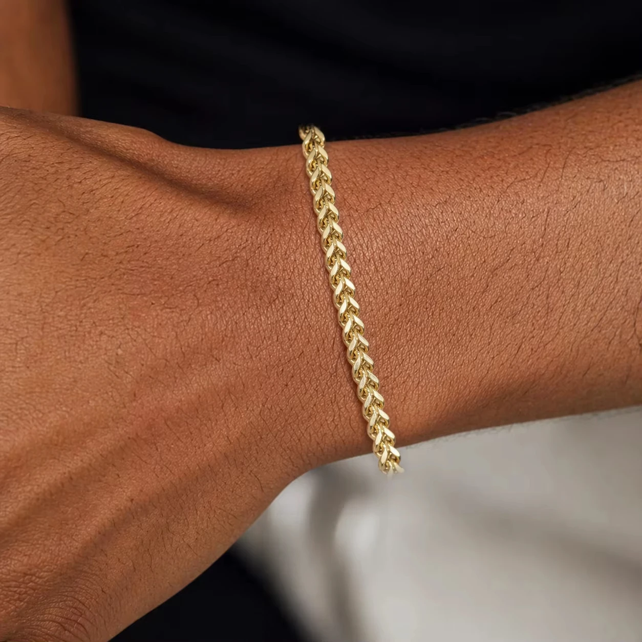 Slim Reversible Double‑Sided Polished Curb Chain Bracelet Tarnish‑Free Stainless Steel Unisex Wrist Bracelet Daily Jewelry Gift