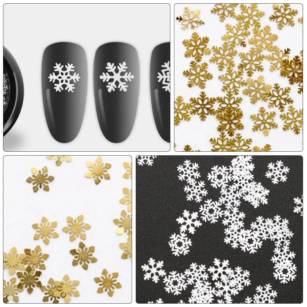 3 Boxes Snowflake Nail Art Decorations Christmas Manicure Charms DIY Nail Stickers Sequins Accessories Snowflake Manicure Charms