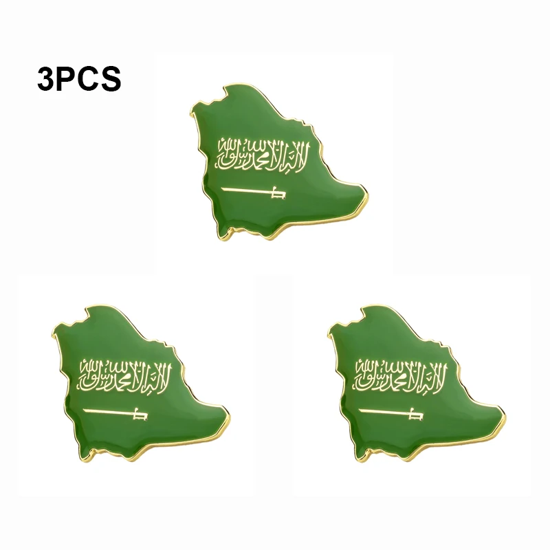 3pcs a lot Saudi Arabia Flag Metal Lapel Pin Flag Pin Badge