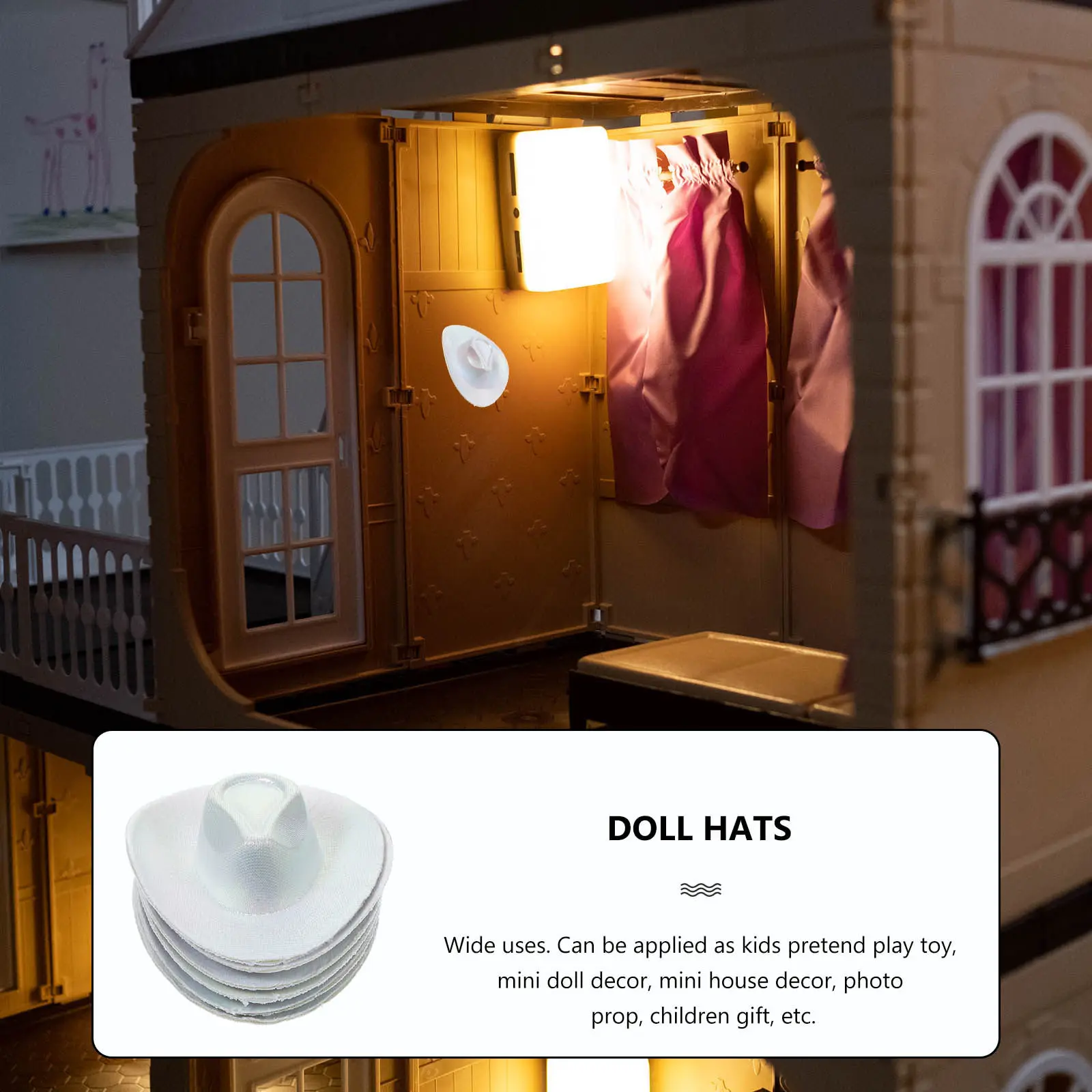 

6 шт. миниатюрных ковбойских шляпок, искусственные мини-шляпки для поделок, украшения для вечеринок, изящные миниатюрные аксессуары для головных уборов