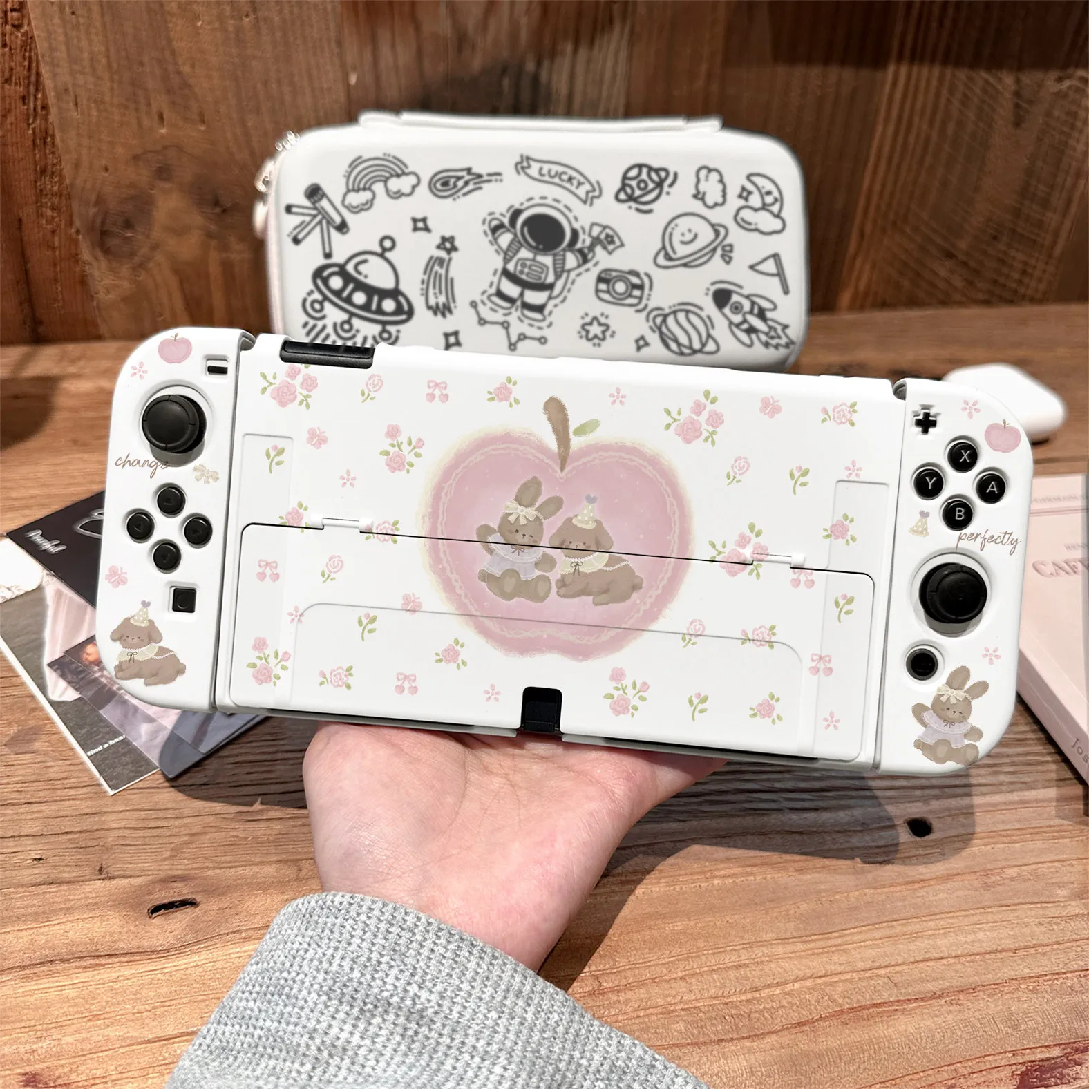 Case for Nintendo Switch 2/OLED Cartoon Detachable Shock-Resistant Hard Case for Joy-Con Controllers NS Games Console Accessorie