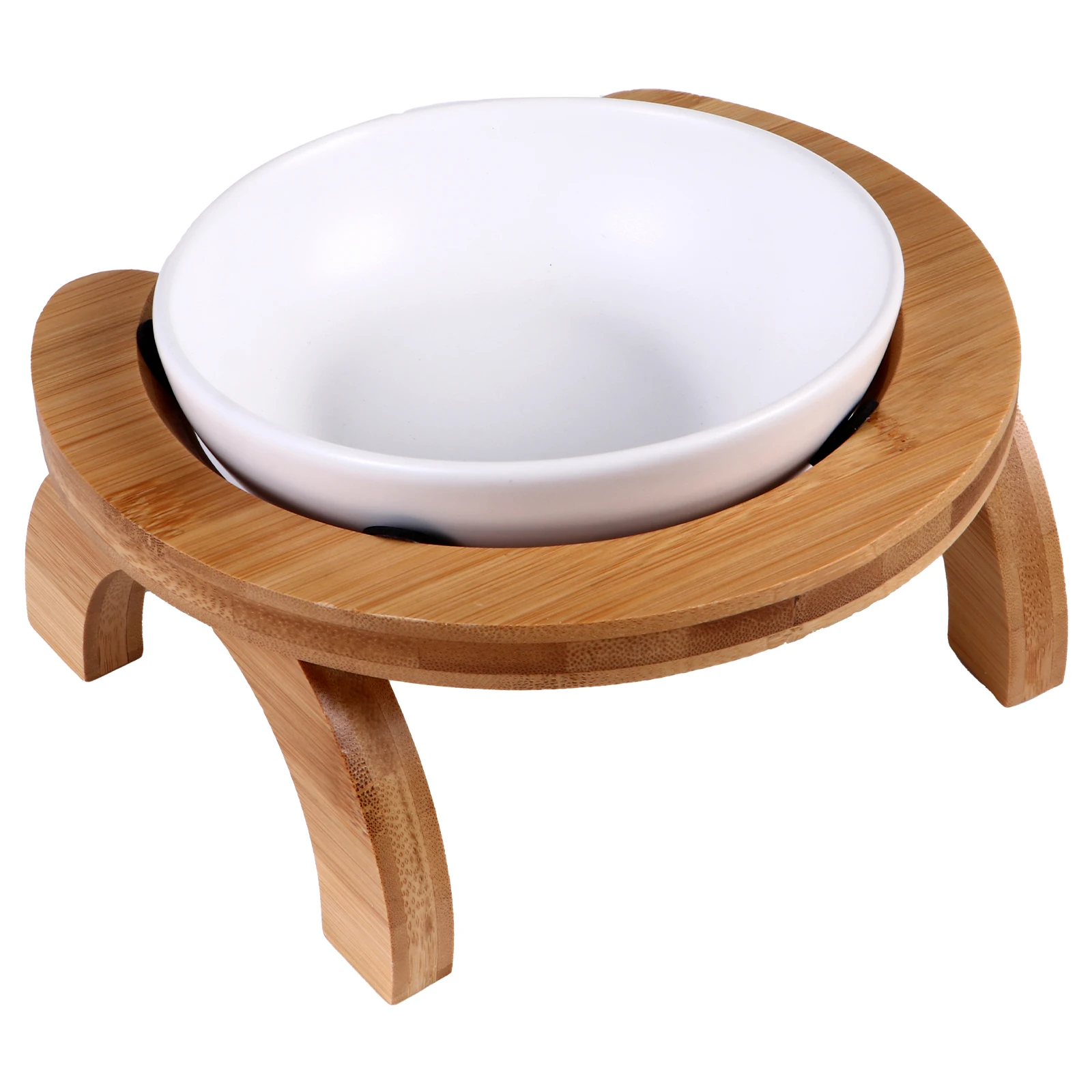 

1 set 1 Set Elevated Pet Food Bowl Durable Wooden Bracket Anti-Slip Feeder Dish Easy Clean Floor Protection Raised Cat Dog Bowls