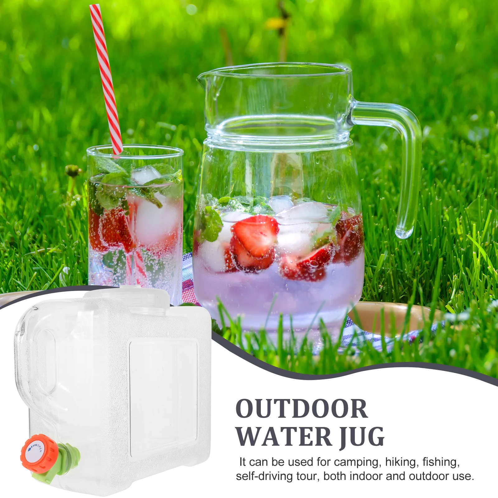 

Water Container 5L Bucket with Tap for Camping Hiking Portable Storage Saltwater Freshwater Use