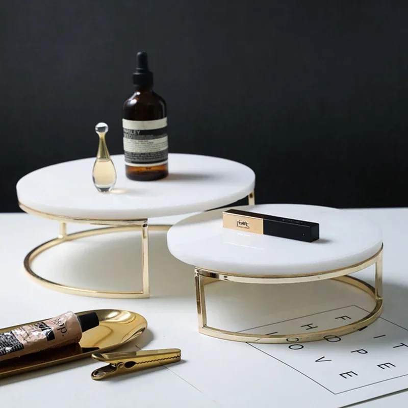 

Nordic Style Creative Natural Marble Cake Tray Dessert Table Decoration Jewelry Display Stand Gourmet Photo Decoration