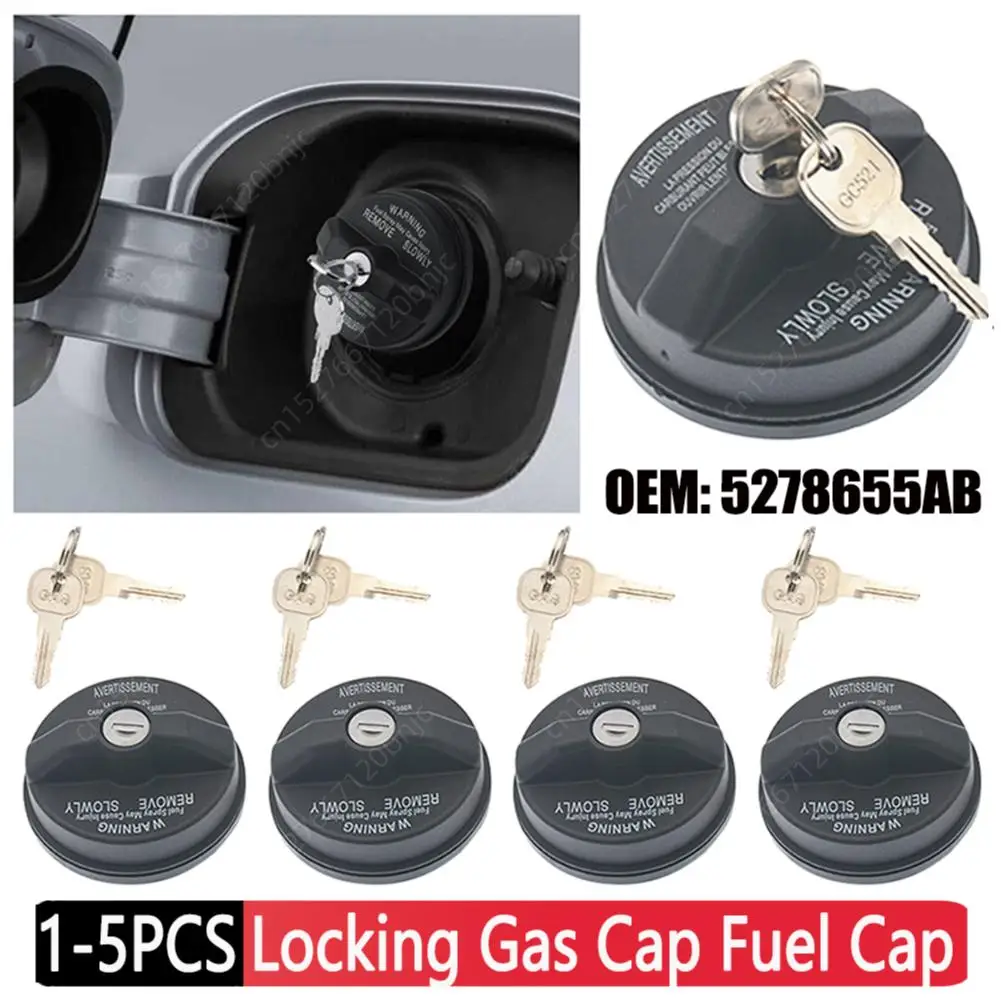 Locking Gas Fuel Cap 5278655AB For Jeep Ram Promaster Chrysler Dodge Fiat 500 Car Gas Fuel Tank Cap Locking with 2 Keys