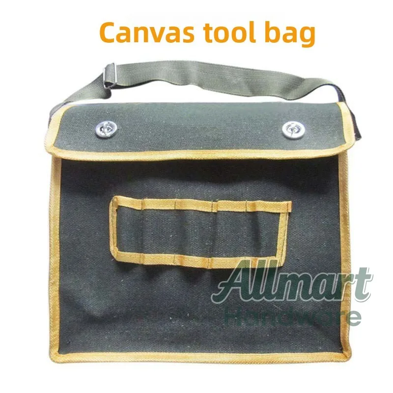 Canvas cotton tool kit, medium-sized multi-purpose electrician single shoulder hanging bag, large capacity portable hanging bag