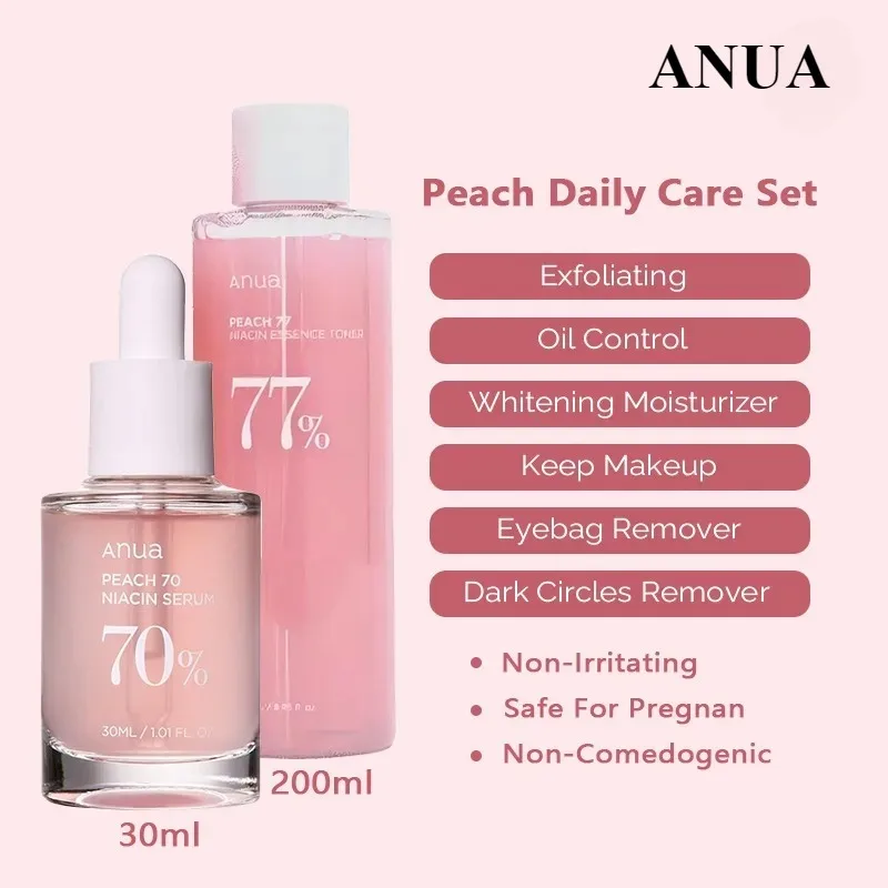 

Korean Anua Peach 70% Nicotinamide Serum Faciales Acne Lotion Tone for Glass Brightens Skin Originales Beauty Skincare Product