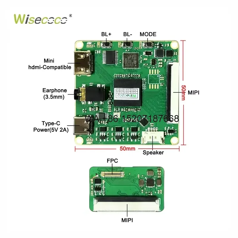 Wmwmnu for Wisecoco 8 Inch 2480x1860 Capacitive Touch MIPI Flex Panel Module IPS Flexible AMOLED Display with Driver Board