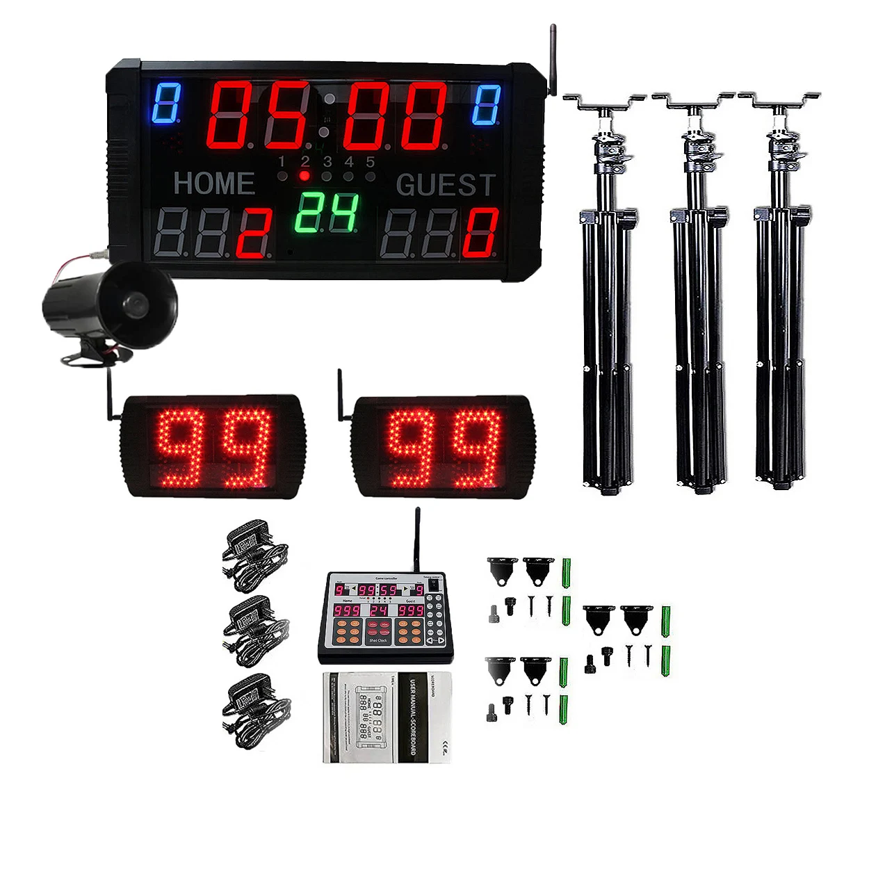 Wall Mounted Electronic Basketball Scoreboard, Digital, 12/24S Shot Clock Timer, New Arrival, 2024