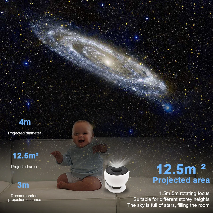 Projecteur de galaxie veilleuse pour chambre à coucher 13 en 1, projecteur d'étoiles de planétarium avec minuterie pour décoration de salle de noël