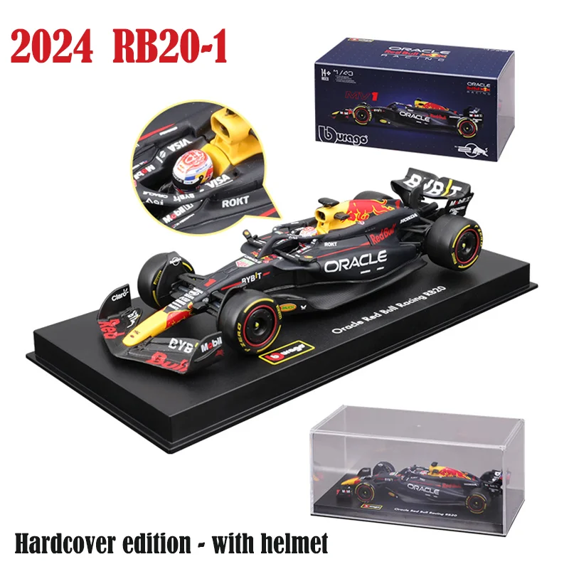 

2024 Твердый переплет с версией шлема Bburago 1:43 F1 Red Bull Racing TAG Heuer RB20 2024 # 1. Verstappen # 11
