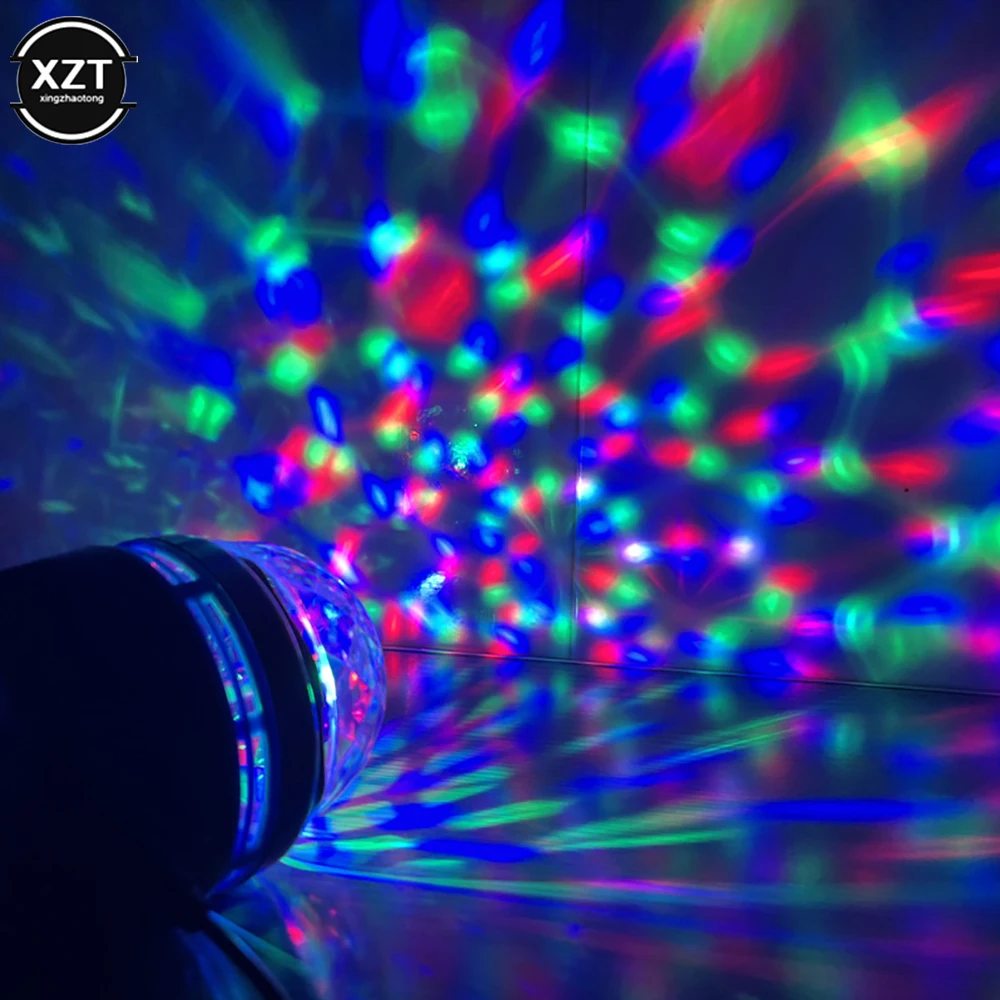 1pcs Star Projector Lamp USB Powered Colorful Rotating Magical Ball Light Car Atmosphere Lamp KTV Bar Disco DJ Party Stage Light