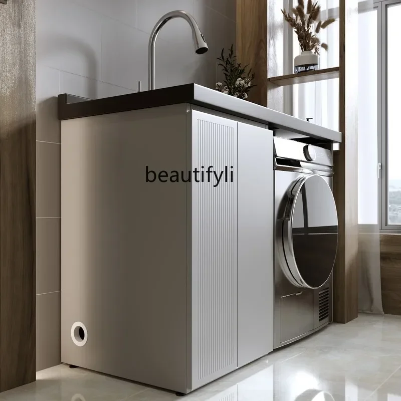 lt Paint Stainless Steel Balcony Washing Machine All-in-One Cabinet Wash Wardrobe Partner Combination