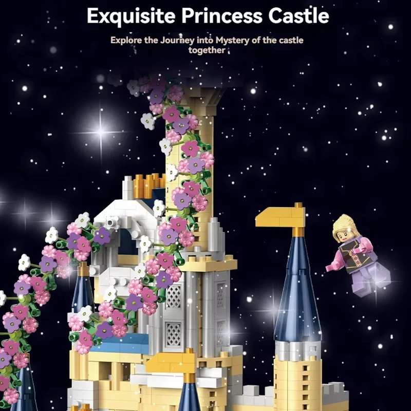 Creative Fairy Tale Princess Castle Mini Building Blocks Tabletop Decoration Building Micro Brick Children's Toy Birthday Gifts - view 2