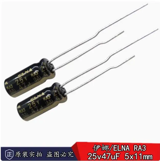 

30pcs/lot Original Japanese ELNA RA3 25v 47uF imported audio electrolytic capacitor 5 * 11mm free shipping