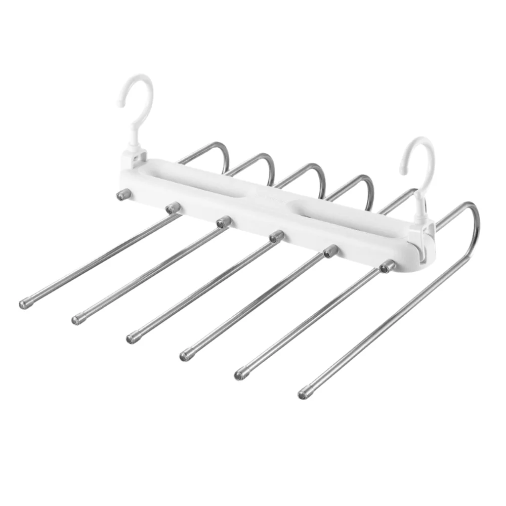 

Multi Layer Folding Pants Hangers Rotatable 6 Layers Clothes Rack Organizer Convenient Heavy Duty Wardrobe Organizer
