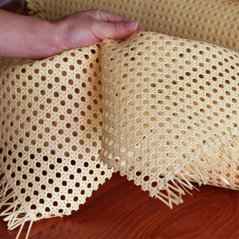 PE Plastic Rattan Webbing Roll, Cane Wicker Sheet para cadeira, Móveis de mesa, DIY Reparação Material Set, Amarelo, 40-55cm Largura