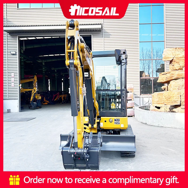 OKW30 Mini Excavator 2.5 Ton Crawler Trencher Digger 7KW Diesel Engine Mechanical Pilot Control with Thumb Bucket