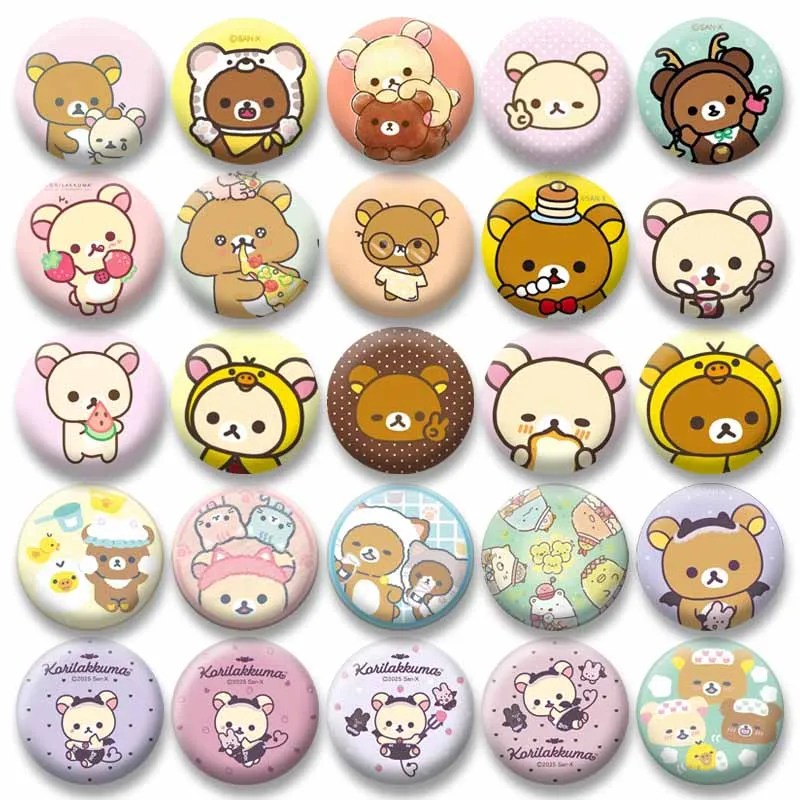 Cute Rilakkuma Bear Coin Badge Funny Cartoon Animal Enamel Pins Custom Backpack Clothing Brooch Accessories Jewelry Wholesale
