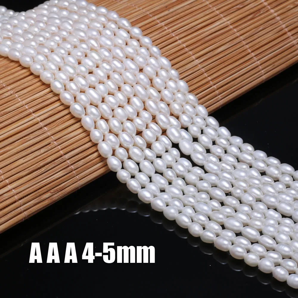 

4-5mmAAA High Quality Natural Freshwater Pearls Rice Shape Loose Spacer Beads for Jewelry Making DIY Necklace Bracelet Accessory