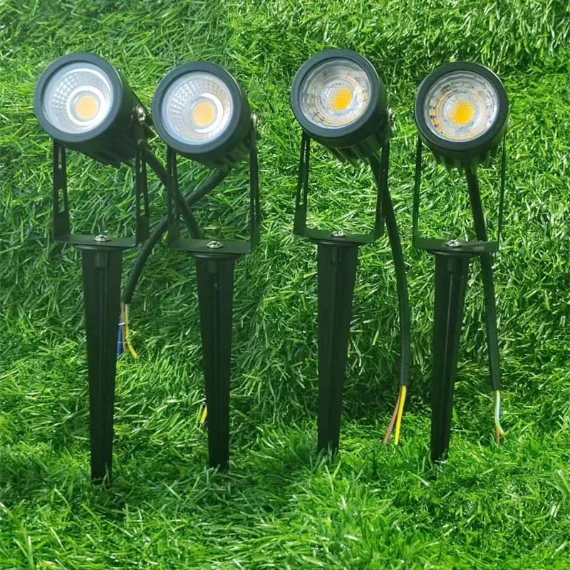 Outdoor Wasserdichte Garten LED Rasen Lampen LED Rasen Licht Spike Glühbirne Tuinverlichting Garten Weg Strahler 220V 110V 12V 3W 5W