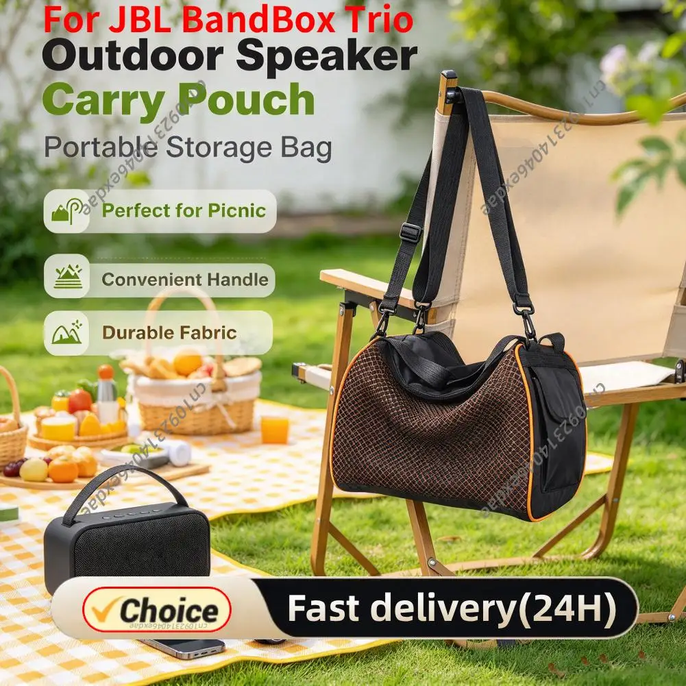 jbl-bandbox-trio用キャリングバッグ。クッション付きスピーカーケース。防水オックスフォード生地製。調整可能なショルダーストラップ付き。