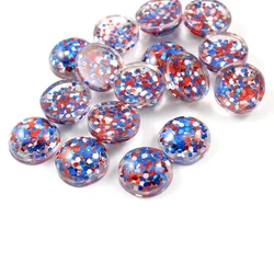 40pcs 12mm 10mm 8mm New Fashion blue and Red and Silver color Mix color Flat Back Resin Cabochons Cameo