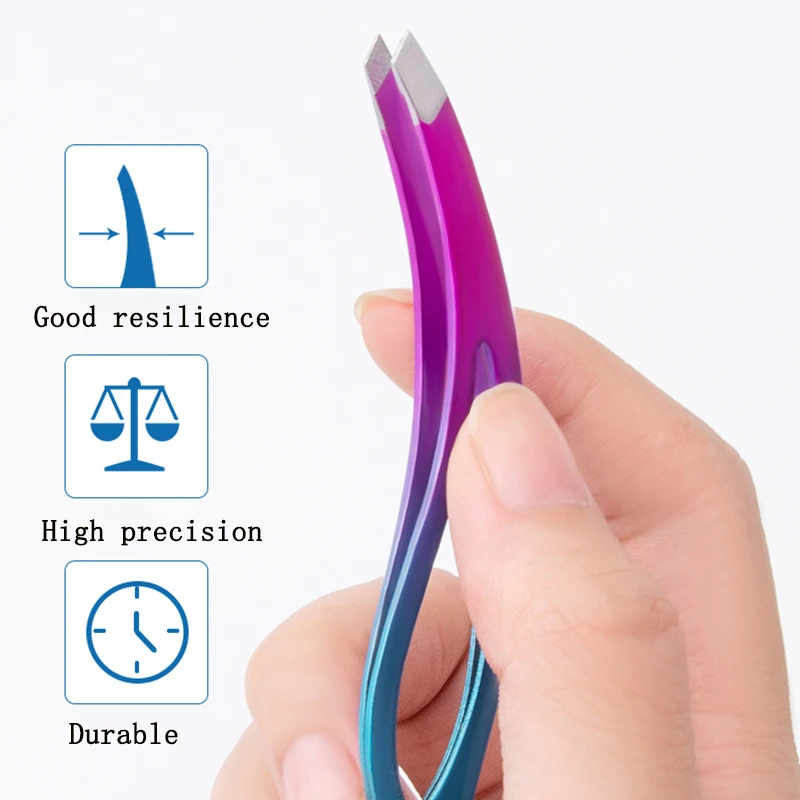 Eyebrow Tweezer Removal Hair Slanted Puller Stainless Steel Trimmer Banana Shape Tools Cosmetic Makeup Clips Pinzas Depilar