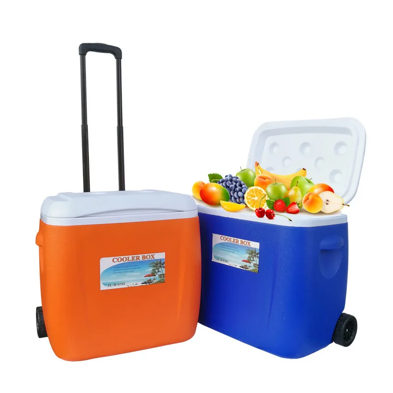 Wheeled outdoor refrigerator tie rod refrigerator