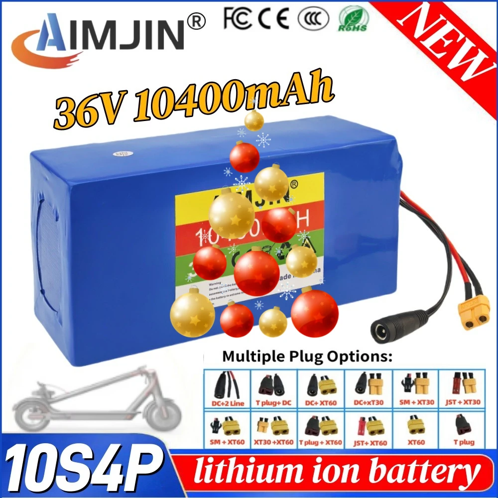 

36V 10500mAh 10S4P 18650 Lithium Battery Pack – BMS Equipped Rechargeable for 500W Skateboard Daily Commuting Replacement