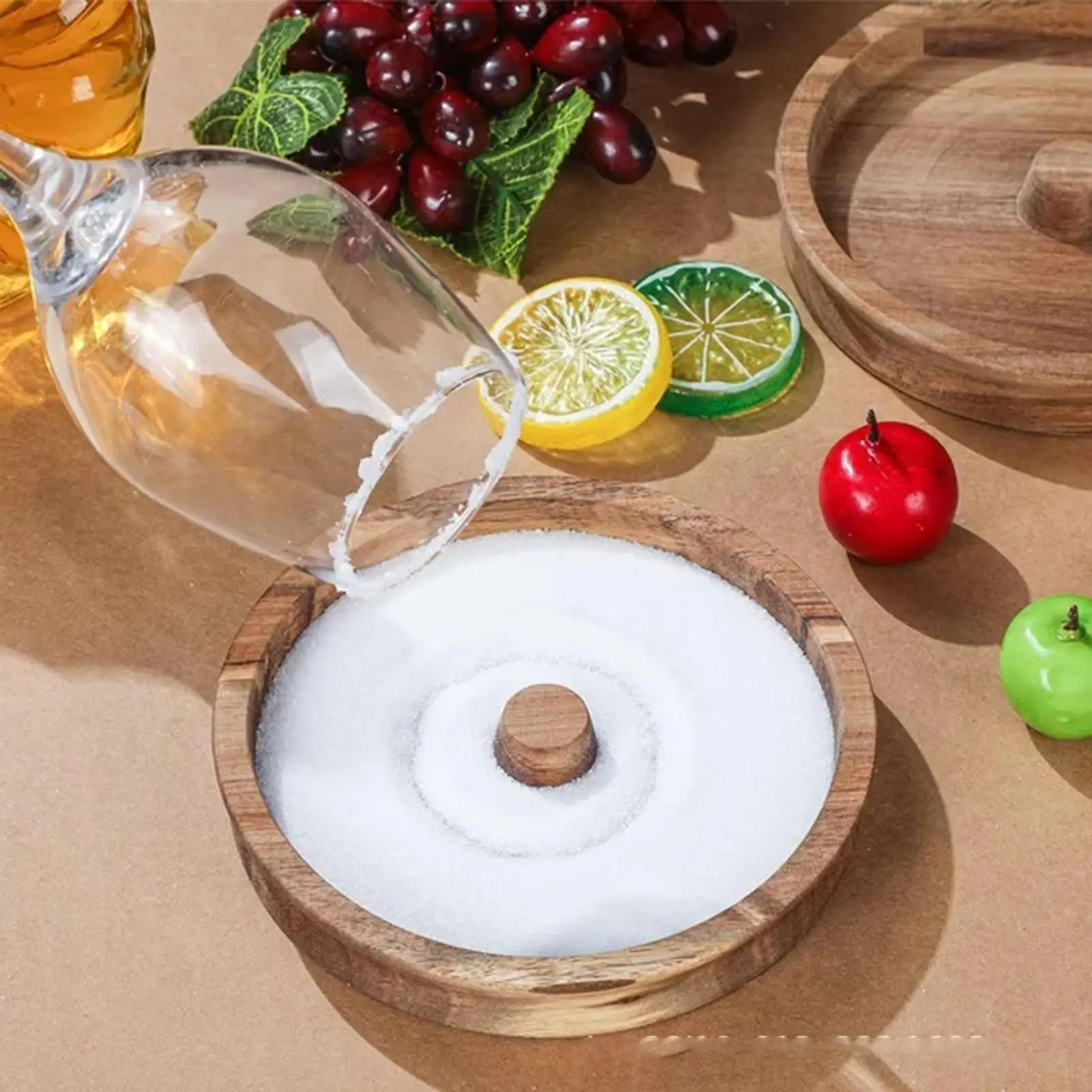 Margarita-esmeril de sal para bebidas, multiusos, de madera, para cóctel, azúcar, Adder, Margarita, sal, plato, accesorio para Bar
