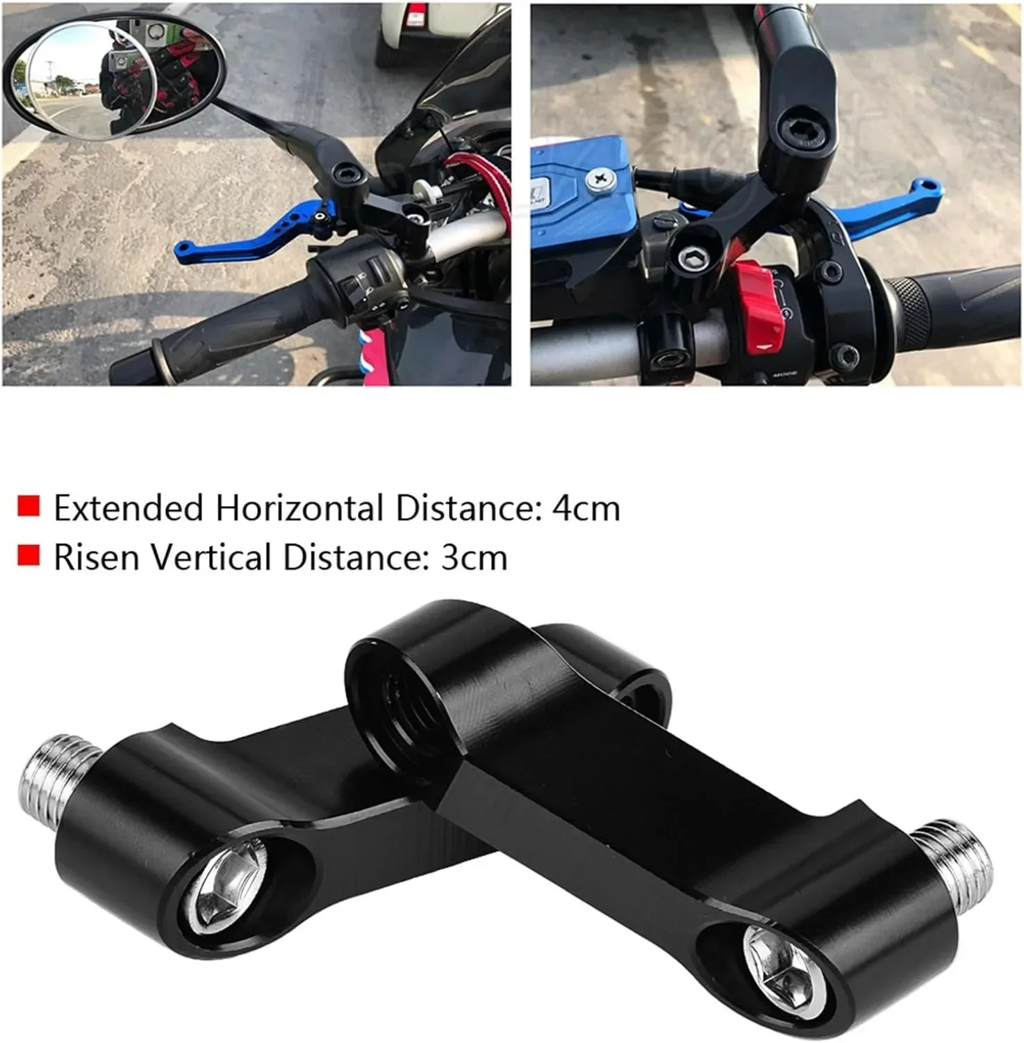 2pcs For Sanyang SYM Motorcycle Rearview Mirrors Extension Riser Mirror Extender Adapters Riser Supplies Rear View Base Mirrors