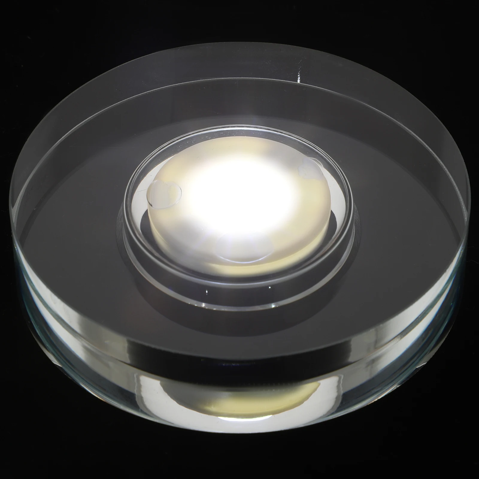 

Round Lamp Base 80mm White Light Charging LED Display Stand for Crystal Crafts Jewelry Rotating Turntable Plastic Stable