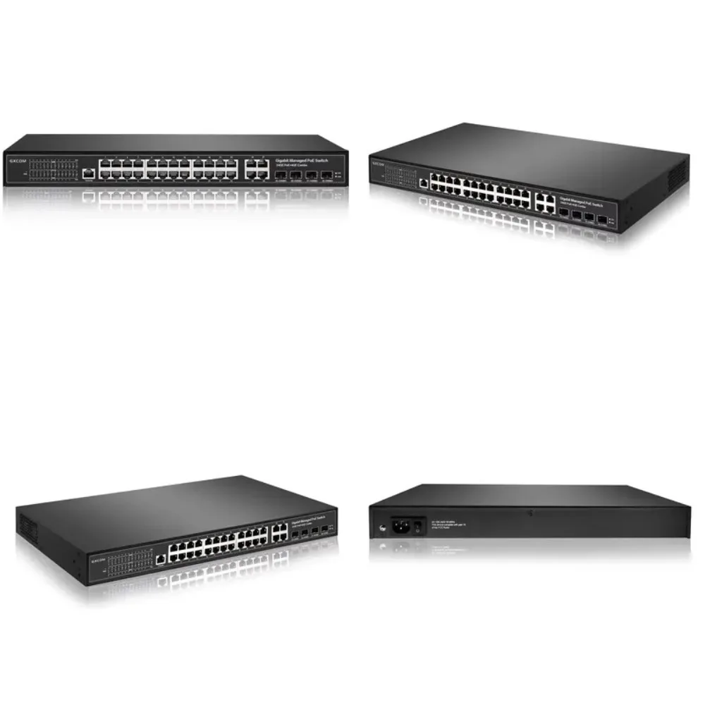 Layer 2 manages 24 32-port Gigabit Ethernet PoE + network switches for power, IP cameras, and IP phones