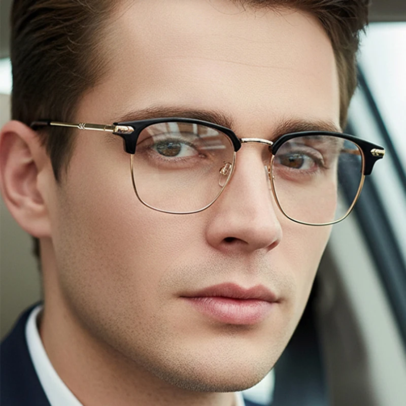 Halbrahmen-Brillengestell im neuen Stil, Anti-Blaulicht-Brille zum Autofahren, Brillen 5109