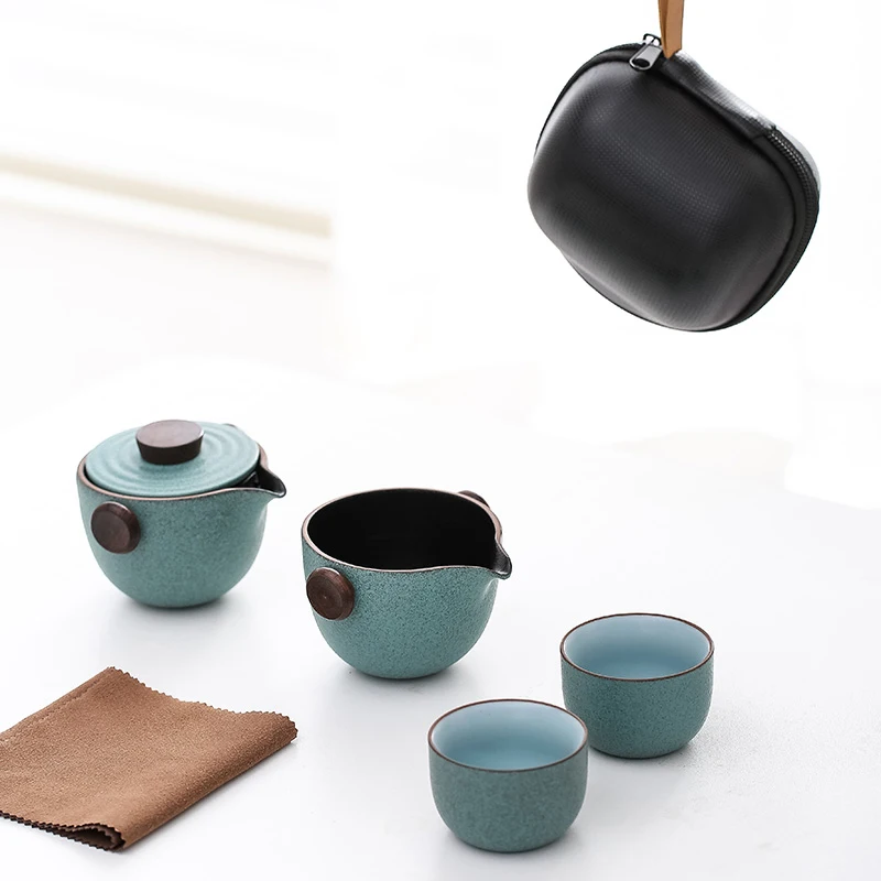 

TANGPIN Ceramic Travel Tea Set, Teapot with Teacups