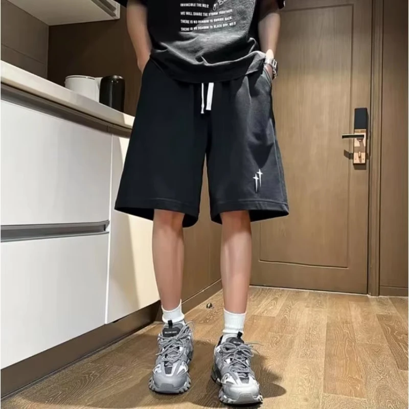 

Лето 2022, свободные мужские баскетбольные шорты с четырьмя звездами в американском стиле ретро, весенне-летние спортивные баскетбольные шорты с пятью точками, большой размер