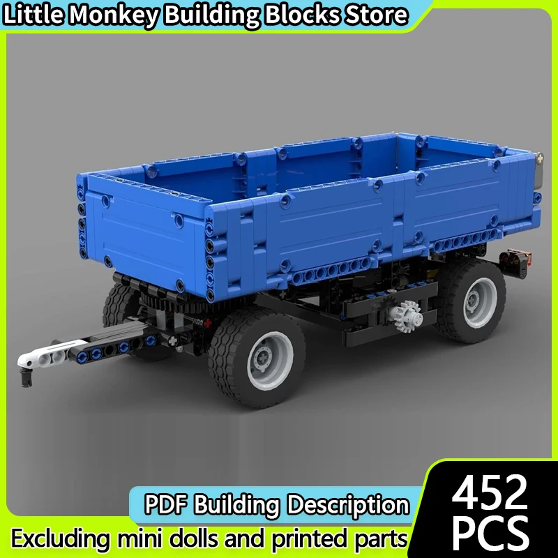 

Конструктор MOC: Модель городского автомобиля с сельскохозяйственным самосвальным прицепом. Модульная технология. Подарки для детей на праздники. Набор для сборки.