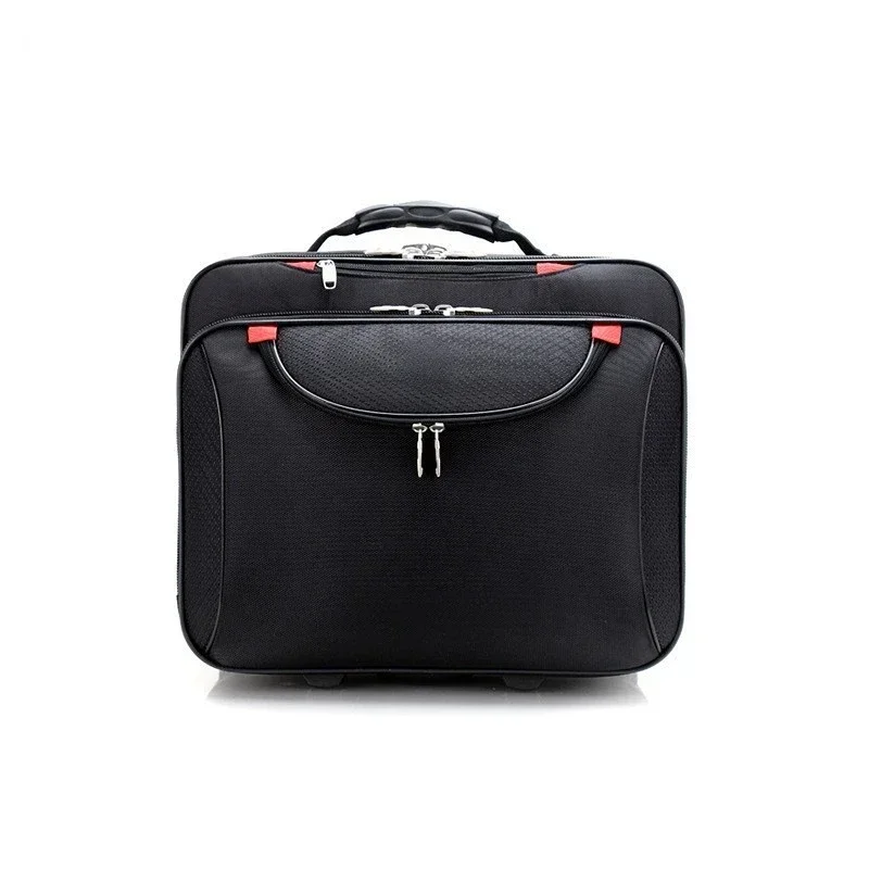 Business Waterproof Trolley Case Travel Suitcase Computer Bag Wheel Laptop Tablet PC Storage Box Handbag Luggage Package 18 Inch