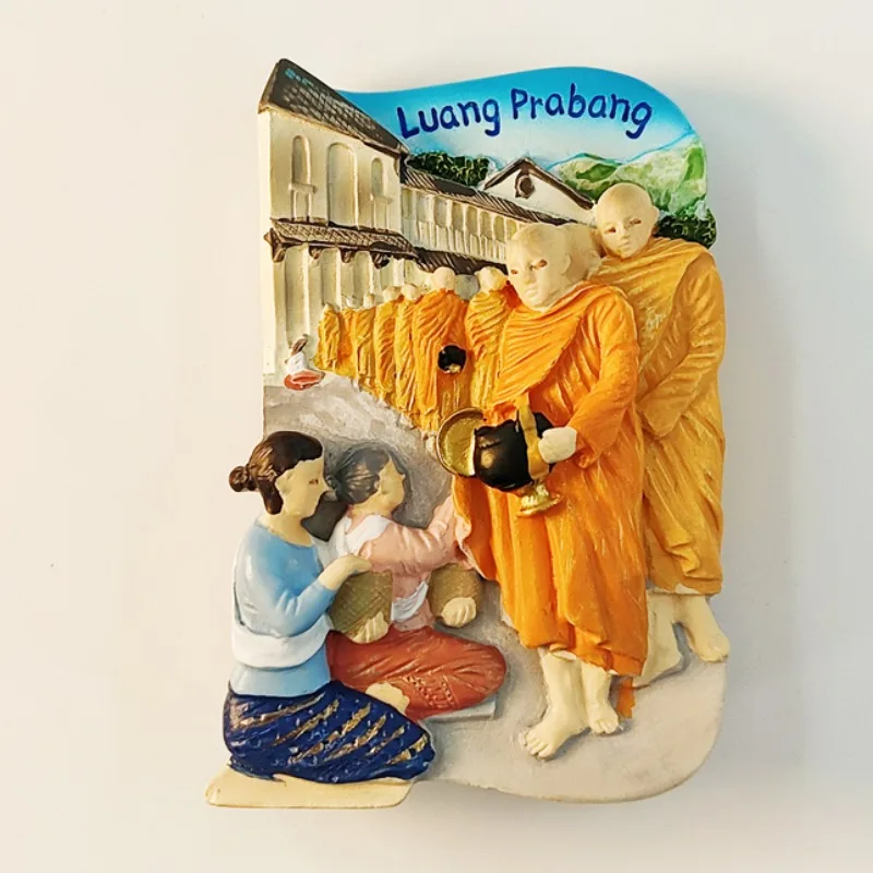 Laos Fridge Stickers Luang Prabang Travelling Souvenirs Home Decoration Wedding Gifts Message Board Magnetic Stickers