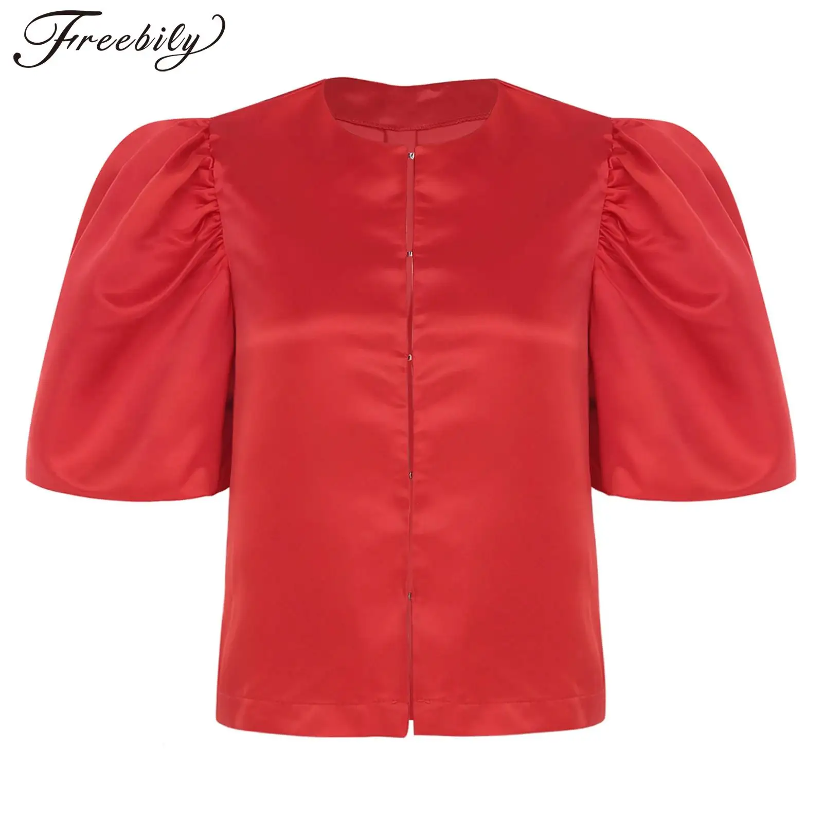 

Coats Satiny Shirt Top for Elegant Womens Jacket Cropped Cardigan Office Evening Costume Commute Banquets Woman Top
