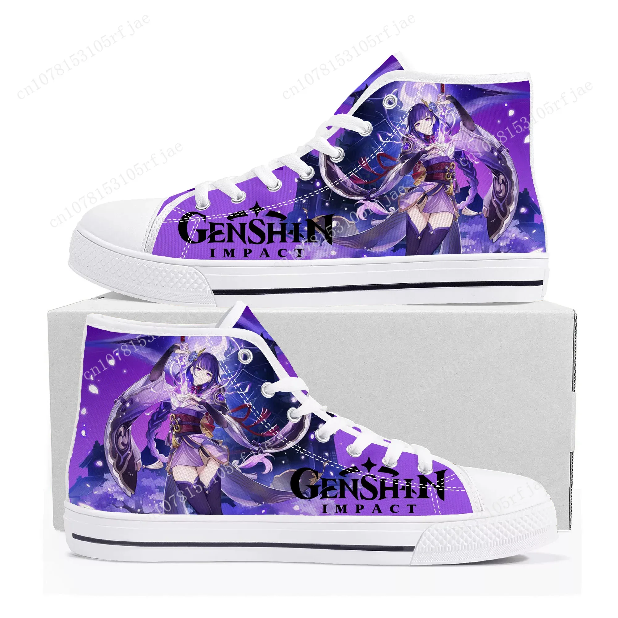 Anime Cartoon Spiel Genshin Impact High Top Sneakers Herren Damen Teenager hochwertige Leinwand Schuhe lässig maßge schneiderte Sneaker