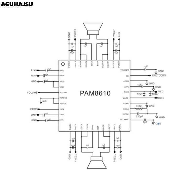 1pcs/lot PAM8610 digital power amplifier board 2 x15w dual channel stereo mini class D power amplifier board