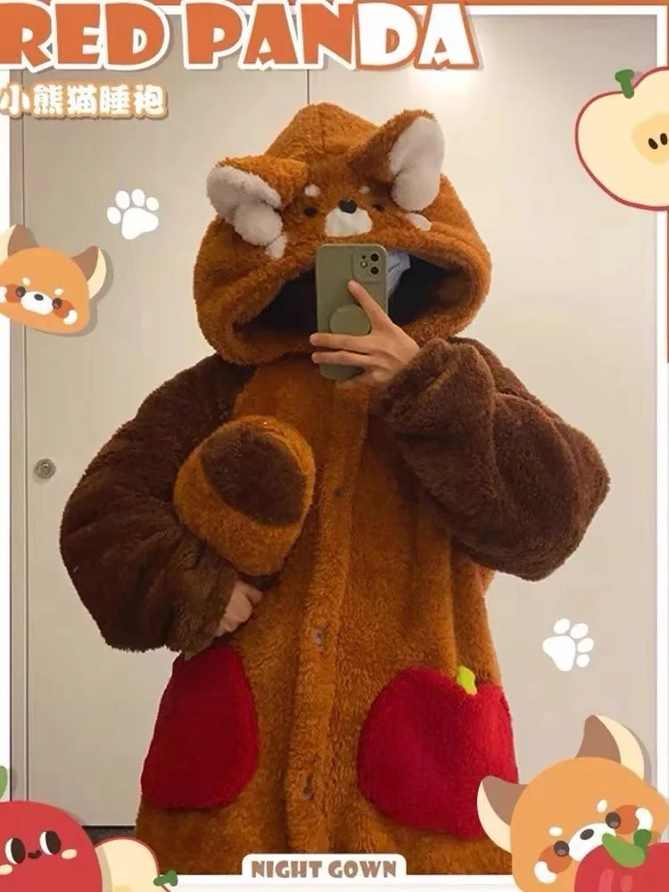 Erwachsene Waschbär Cosplay Kostüm Roben Kigurumi Einhorn Onesie Anime Nachthemd Halloween Cartoon Bär Pyjamas Winter – Detail 4